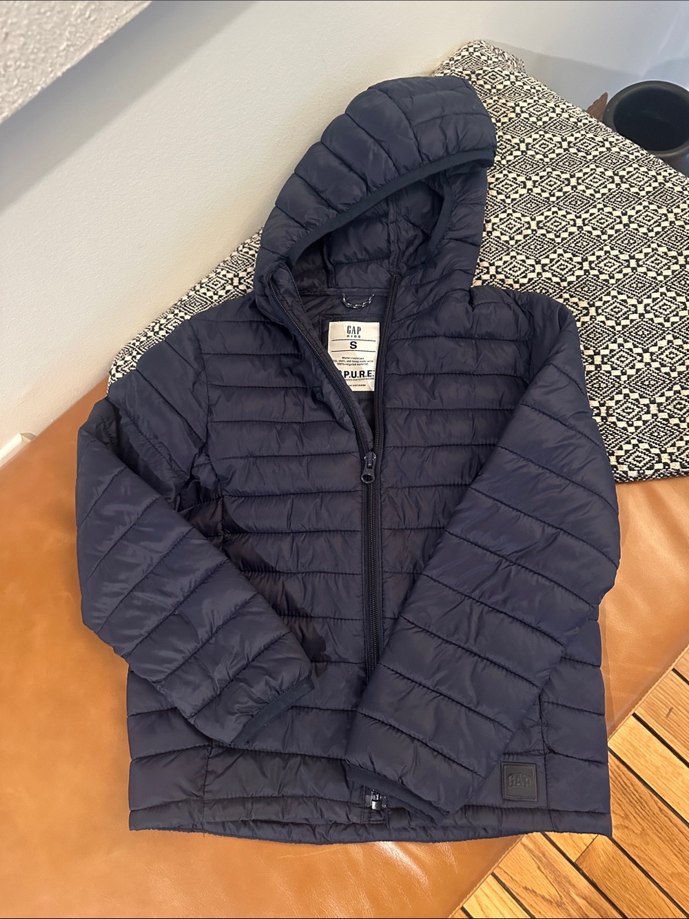 GAP Kids Dark Navy Hooded Packable Puffer Jacket